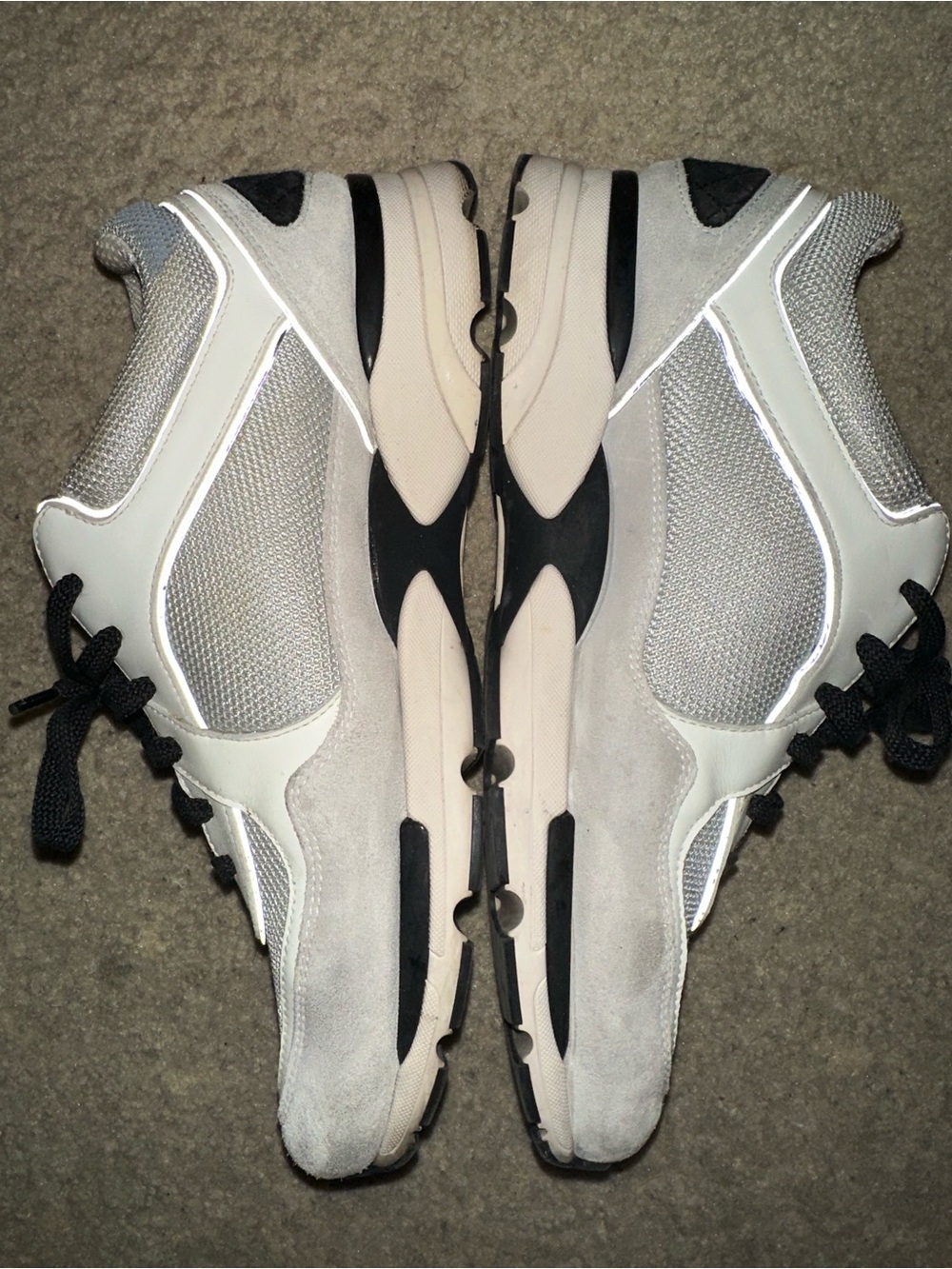CHANEL Men’s White, Black & Gray Designer Logo Sneaker - Picture 4 of 11